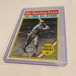 Rogers Hornsby 1976 Topps Baseball Card The Sporting News All-Time All-Star